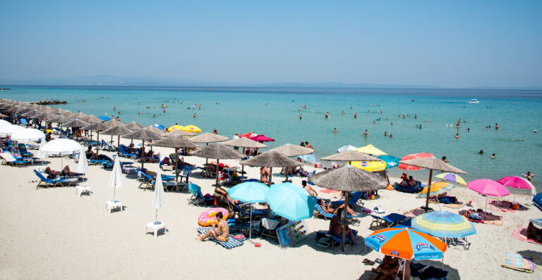 Kassandra,,Chalkidiki,,Greece,-,July,24,2017:,People,Swimming,And