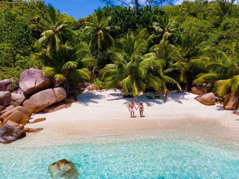 Anse,Lazio,Praslin,Seychelles,,A,Young,Couple,Of,Men,And
