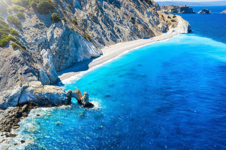 High,Aerial,View,Of,The,Turquoise,Sparkling,Ocean,At,Lalaria