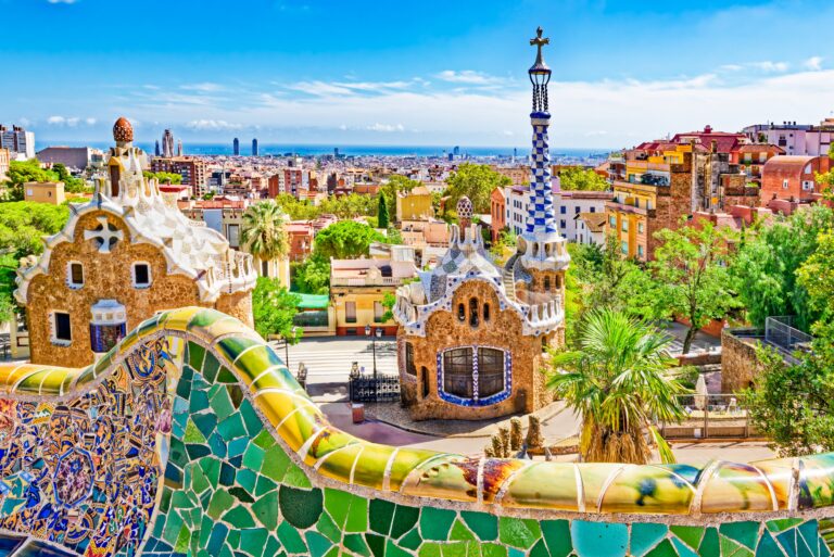 Barcelona.,Gorgeous,And,Amazing,Park,Guel.,Spain
