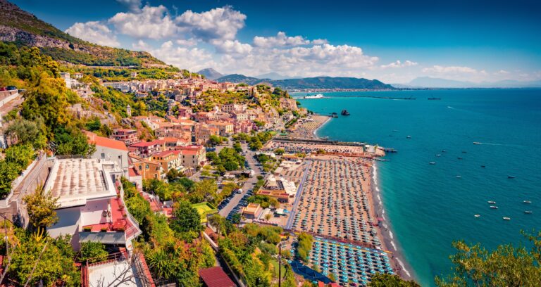 Spectacular,Summer,Cityscape,Of,Salerno,Town,,Italy,,Europe
