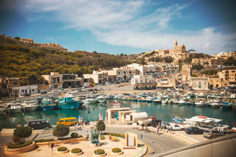 Gozo,,Malta,-,September,2018:,View,Of,Mgarr,Harbour,,The