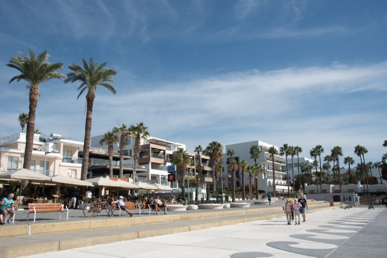 Paphos,,Cyprus,,December,3,2023:,Tourist,People,Walking,At,Footpath