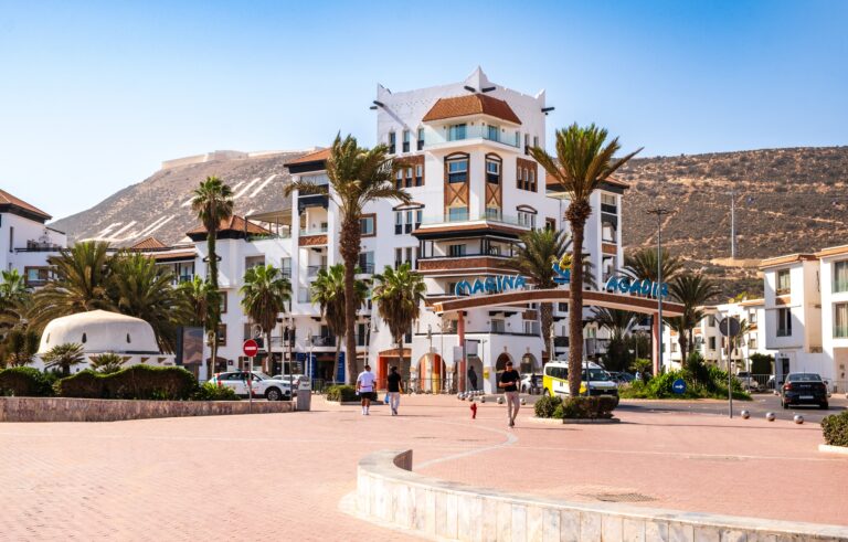 Agadir,,Morocco,-,Sep,10,,2025:,Promenade,And,Agadir,Marina