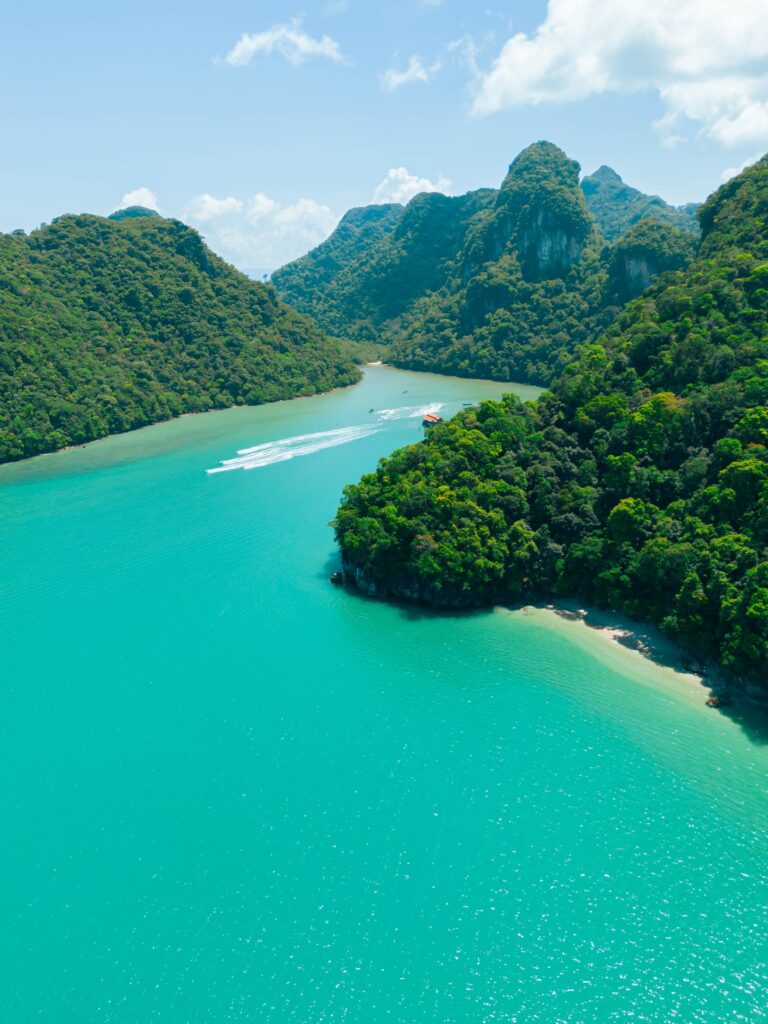 Aerial,Drone,View,Of,Calm,Blue,Sea,Scenery,At,Dayang